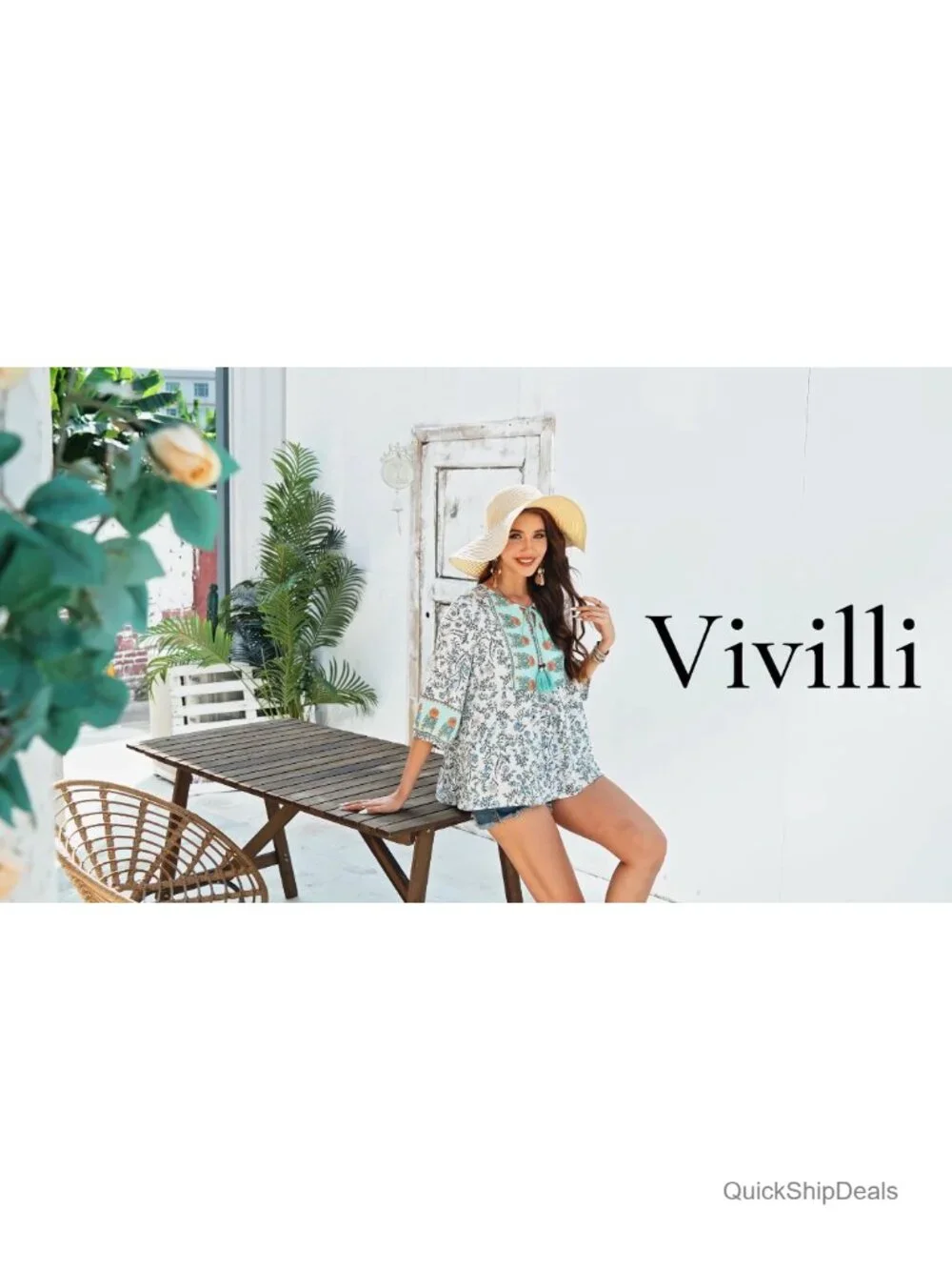 Womens Boho Babydoll Top 3/4 Sleeve Pleated Peplum Blouse V Neck Tie Front Tunic